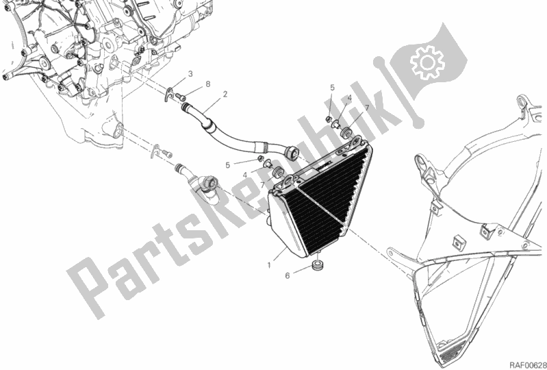 Tutte le parti per il Radiatore Dell'olio del Ducati Superbike Panigale V4 R USA 998 2019